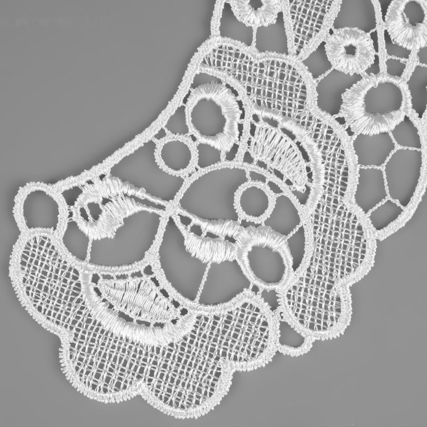 Воротник гипюровый, 25 × 7 см, цвет белый