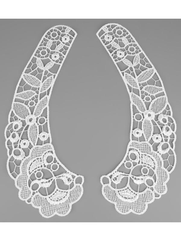 Воротник гипюровый, 25 × 7 см, цвет белый