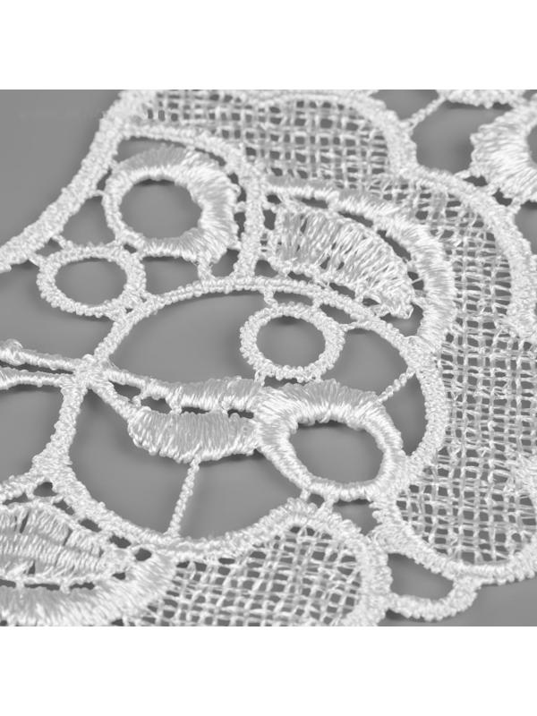 Воротник гипюровый, 25 × 7 см, цвет белый