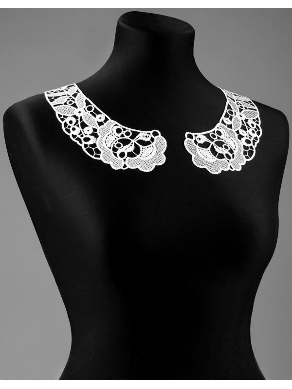 Воротник гипюровый, 25 × 7 см, цвет белый