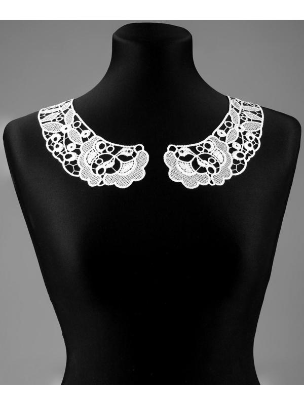 Воротник гипюровый, 25 × 7 см, цвет белый