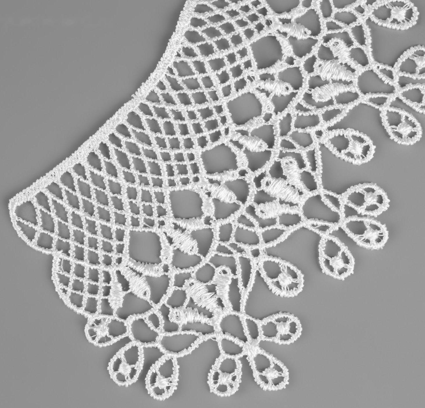 Воротник гипюровый, 25 × 7 см, цвет белый