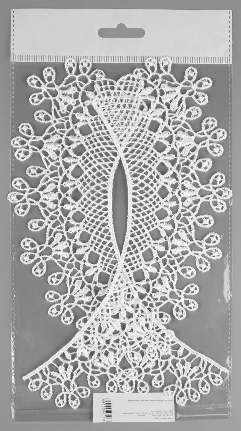 Воротник гипюровый, 25 × 7 см, цвет белый