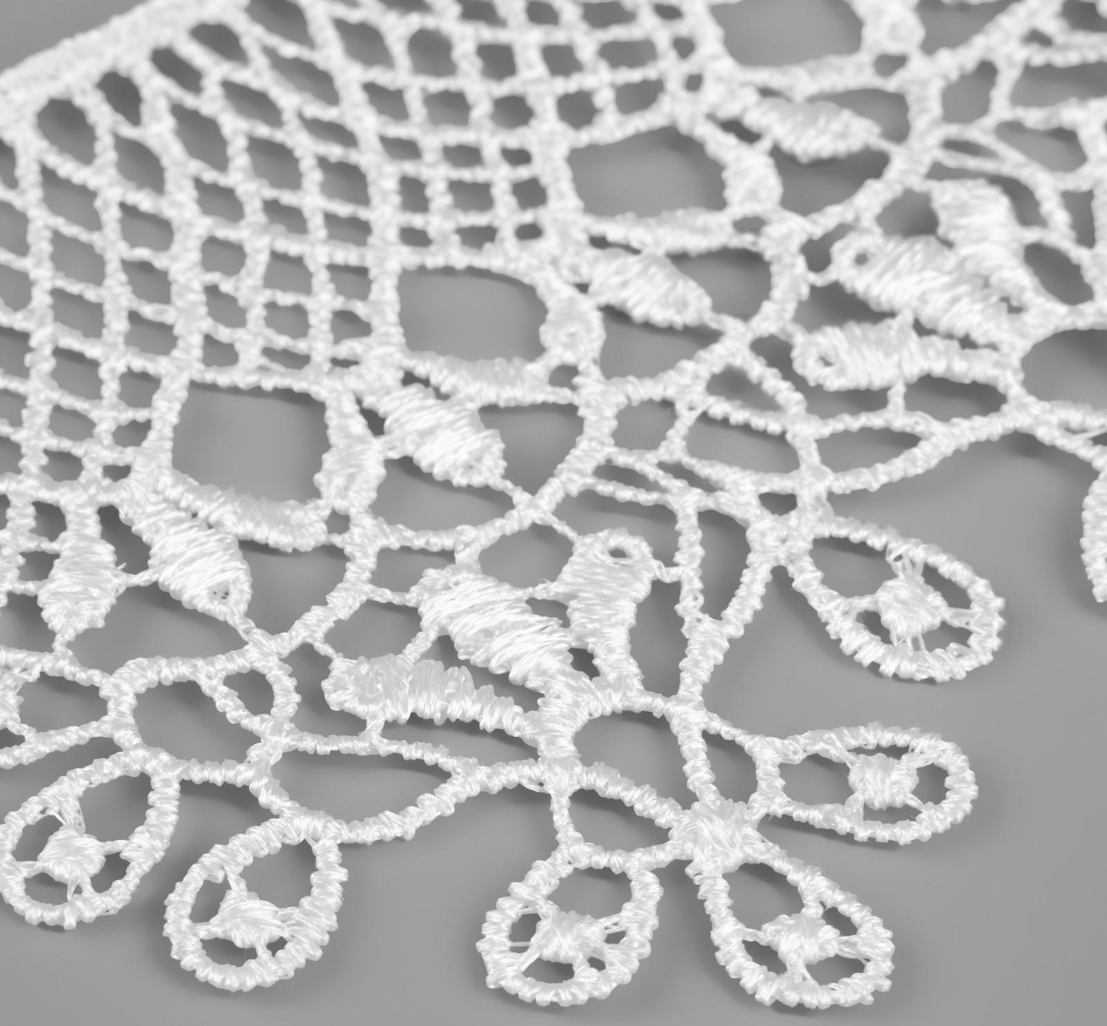 Воротник гипюровый, 25 × 7 см, цвет белый