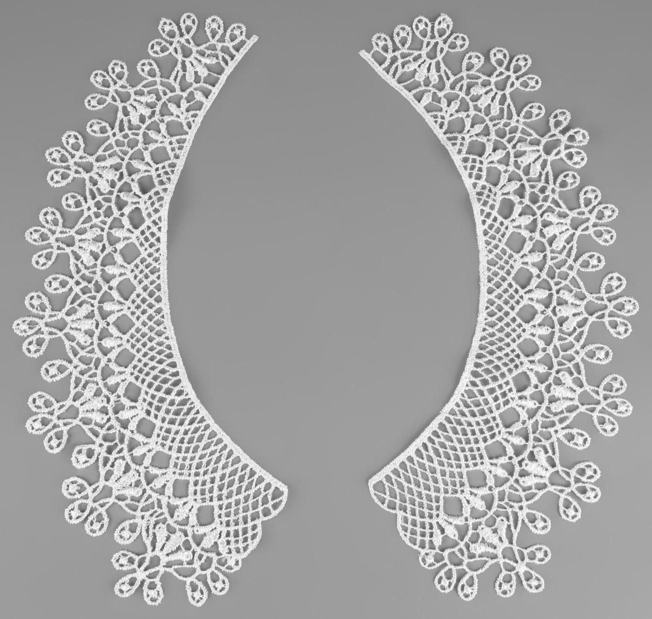 Воротник гипюровый, 25 × 7 см, цвет белый