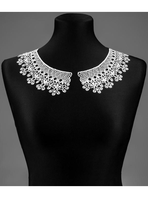 Воротник гипюровый, 25 × 7 см, цвет белый