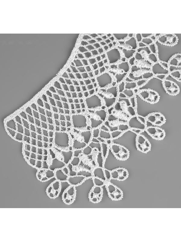 Воротник гипюровый, 25 × 7 см, цвет белый