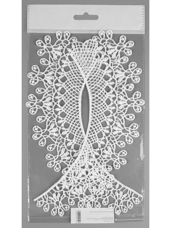 Воротник гипюровый, 25 × 7 см, цвет белый