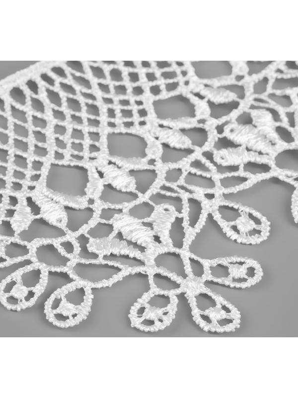 Воротник гипюровый, 25 × 7 см, цвет белый