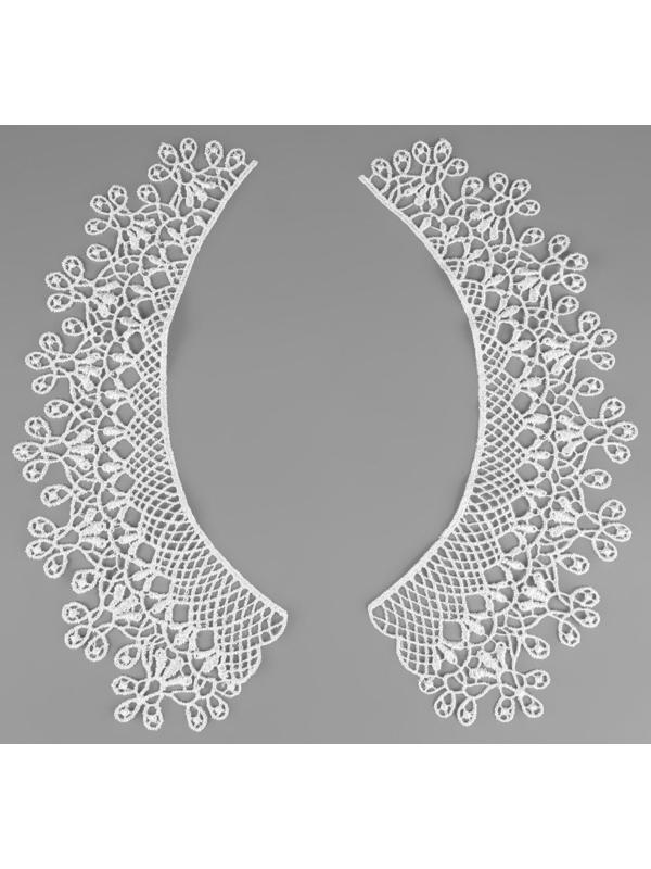 Воротник гипюровый, 25 × 7 см, цвет белый