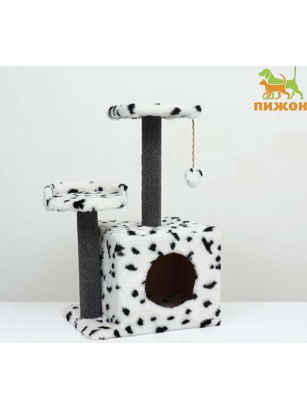 Домик-когтеточка «Квадратный трехэтажный», 35 х 45 х75 см, ковролин, микс цветов