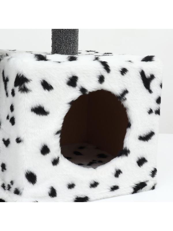 Домик-когтеточка «Квадратный трехэтажный», 35 х 45 х75 см, ковролин, микс цветов