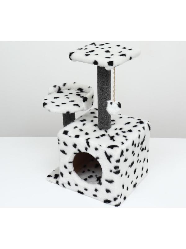 Домик-когтеточка «Квадратный трехэтажный», 35 х 45 х75 см, ковролин, микс цветов