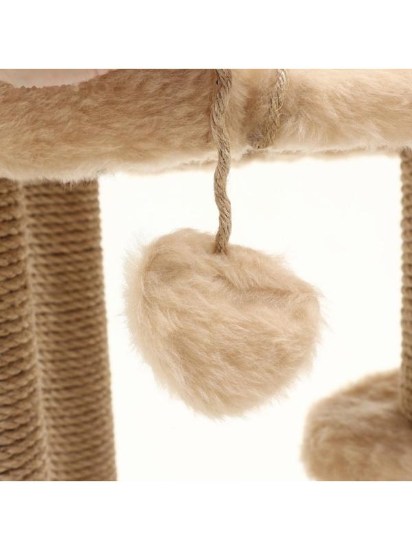 Домик-когтеточка «Овальный с площадкой», джут 80 х33 х 91 см микс цветов