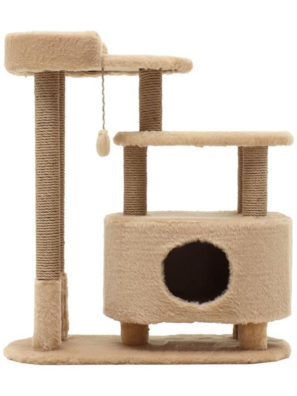 Домик-когтеточка «Овальный с площадкой», джут 80 х33 х 91 см микс цветов