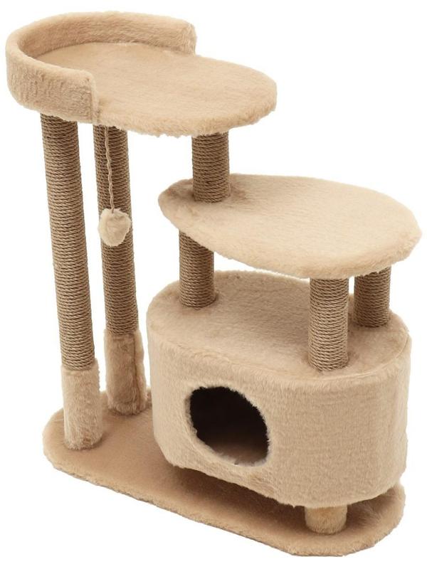 Домик-когтеточка «Овальный с площадкой», джут 80 х33 х 91 см микс цветов