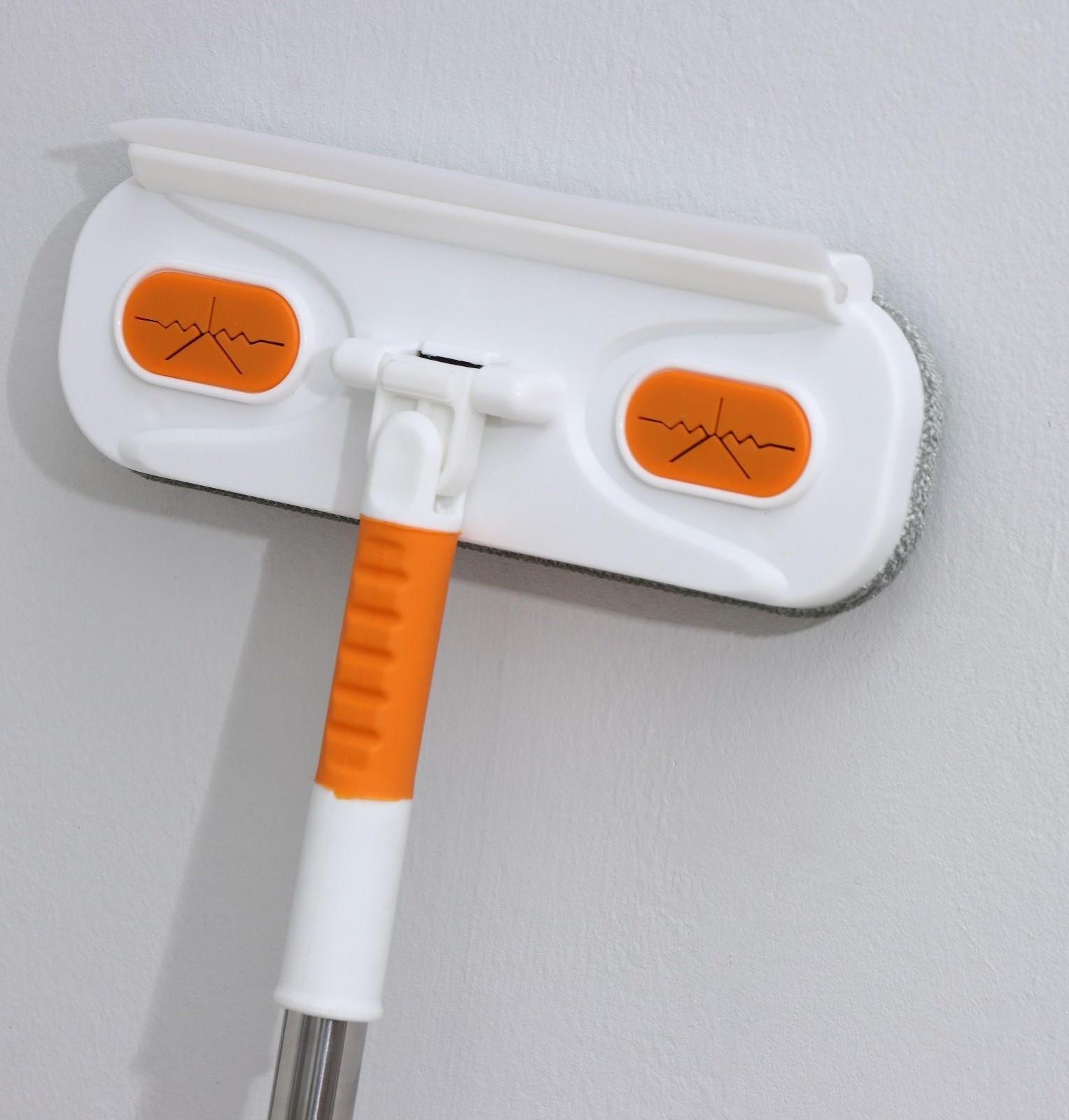 Окномойка с велюровой насадкой Raccoon, телескопический нержавеющий черенок, силиконовый сгон, 22×7×77(123) см