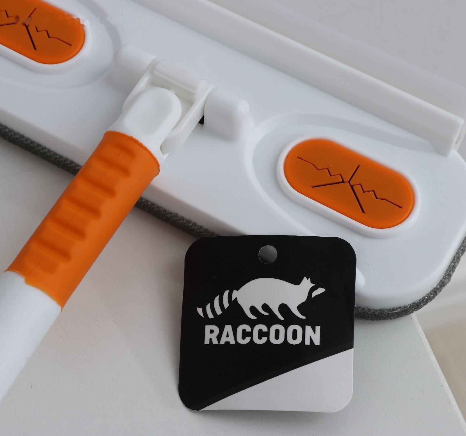 Окномойка с велюровой насадкой Raccoon, телескопический нержавеющий черенок, силиконовый сгон, 22×7×77(123) см