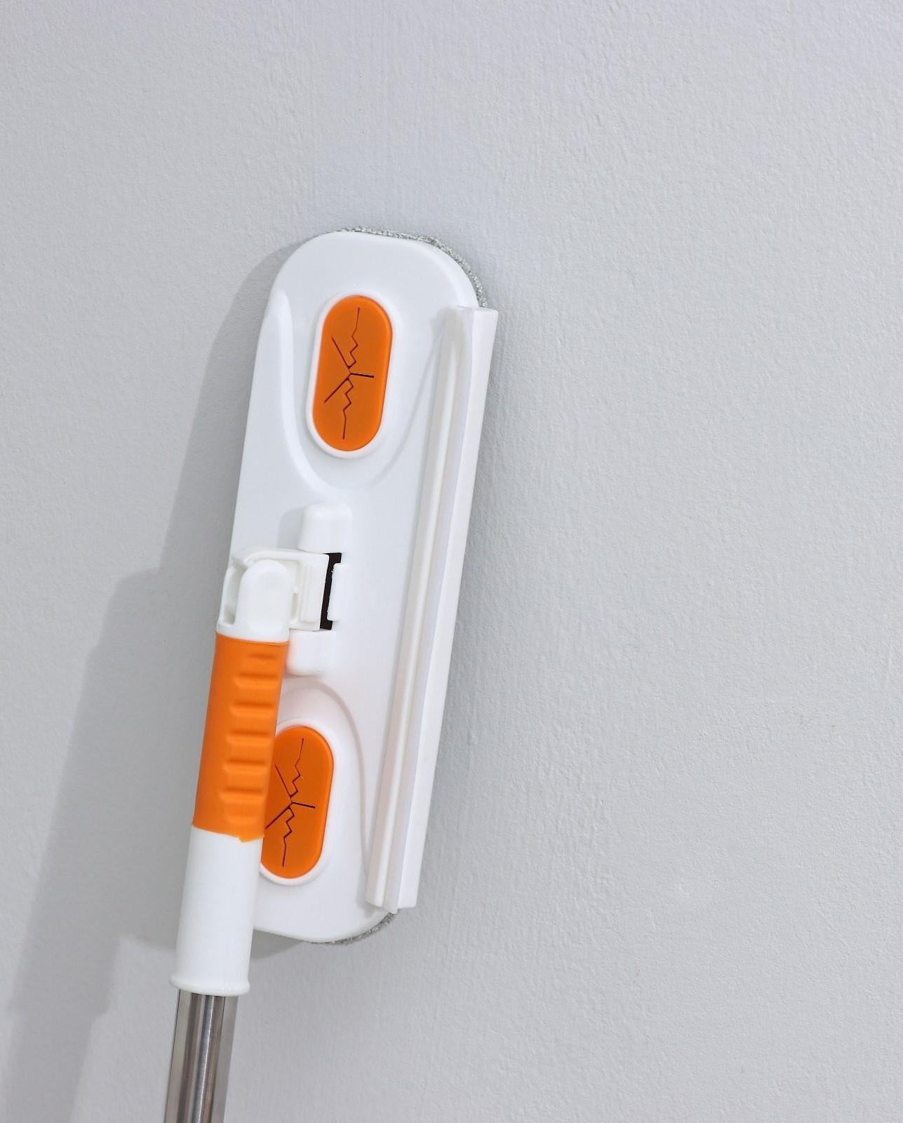 Окномойка с велюровой насадкой Raccoon, телескопический нержавеющий черенок, силиконовый сгон, 22×7×77(123) см