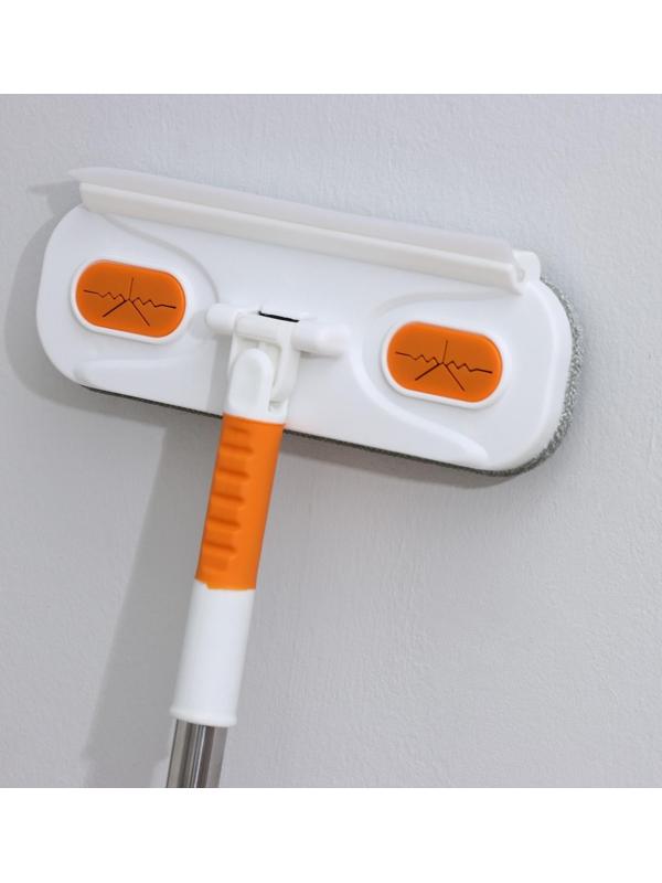 Окномойка с велюровой насадкой Raccoon, телескопический нержавеющий черенок, силиконовый сгон, 22×7×77(123) см