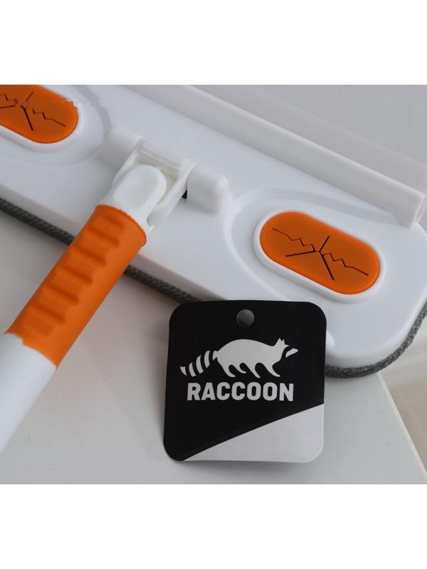 Окномойка с велюровой насадкой Raccoon, телескопический нержавеющий черенок, силиконовый сгон, 22×7×77(123) см