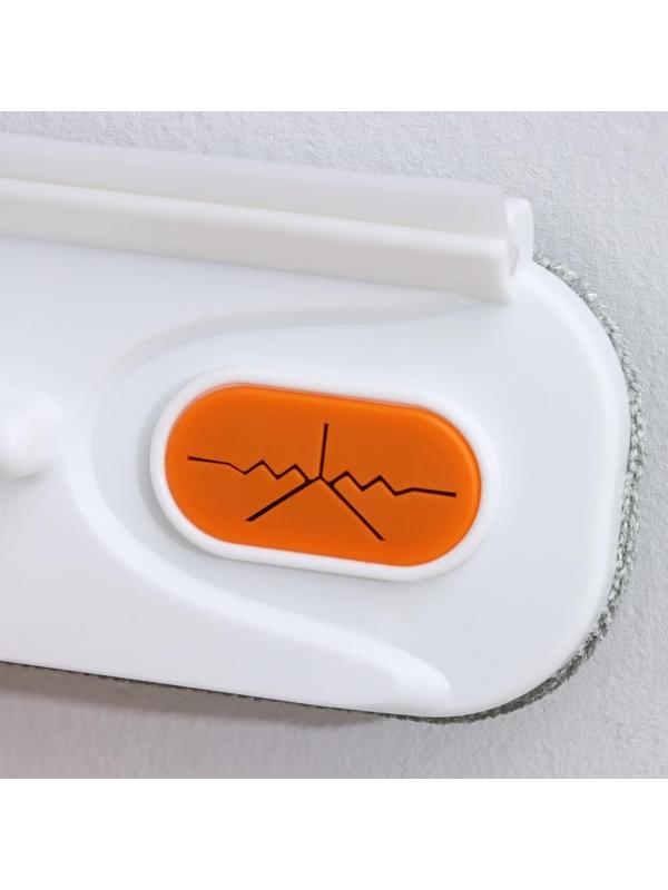 Окномойка с велюровой насадкой Raccoon, телескопический нержавеющий черенок, силиконовый сгон, 22×7×77(123) см