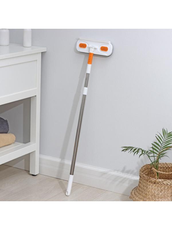 Окномойка с велюровой насадкой Raccoon, телескопический нержавеющий черенок, силиконовый сгон, 22×7×77(123) см