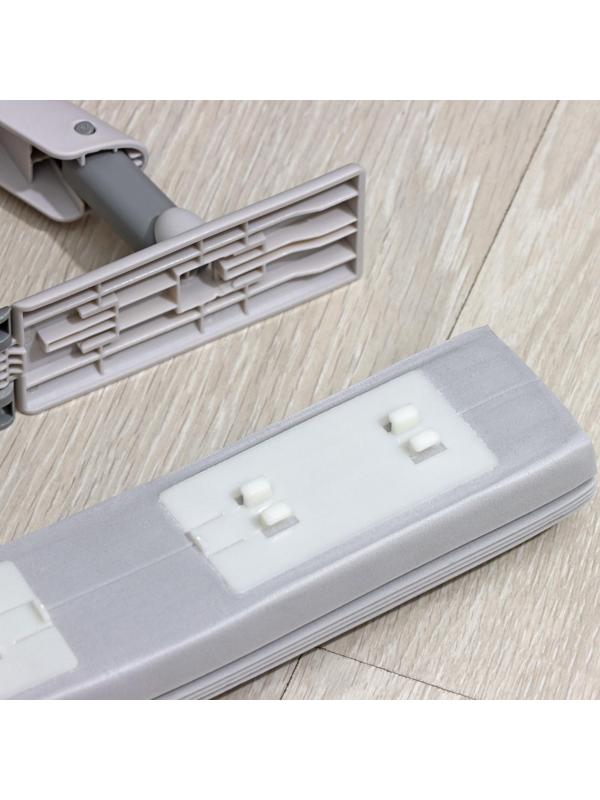 Швабра для мытья пола со складным отжимом Raccoon, насадка ПВА 28×6 см, стальной 3-х секционный черенок 130 см