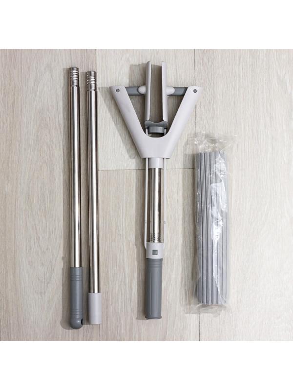 Швабра для мытья пола со складным отжимом Raccoon, насадка ПВА 28×6 см, стальной 3-х секционный черенок 130 см