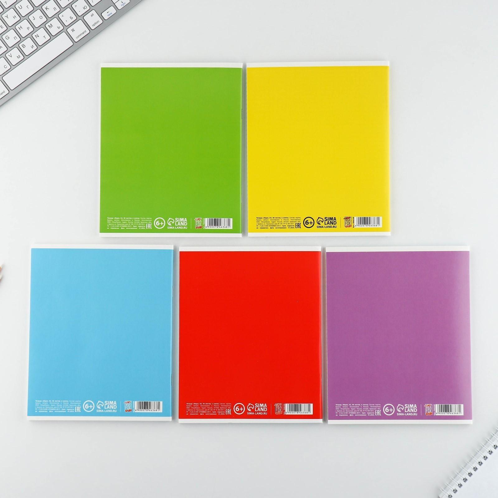 Тетрадь А5, 48 л на скрепке МИКС «Boo!», обложка мелованный картон 230 гр., внутренний блок №1, в клетку 80 гр., белизна 96% / 1 шт.