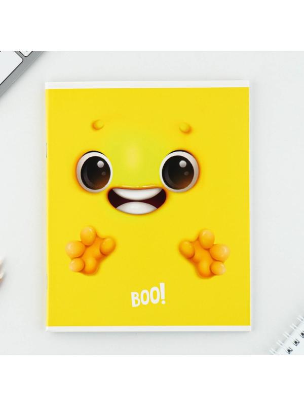 Тетрадь А5, 48 л на скрепке МИКС «Boo!», обложка мелованный картон 230 гр., внутренний блок №1, в клетку 80 гр., белизна 96% / 1 шт.