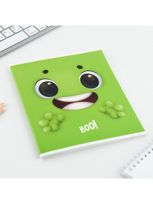 Тетрадь А5, 48 л на скрепке МИКС «Boo!», обложка мелованный картон 230 гр., внутренний блок №1, в клетку 80 гр., белизна 96% / 1 шт.