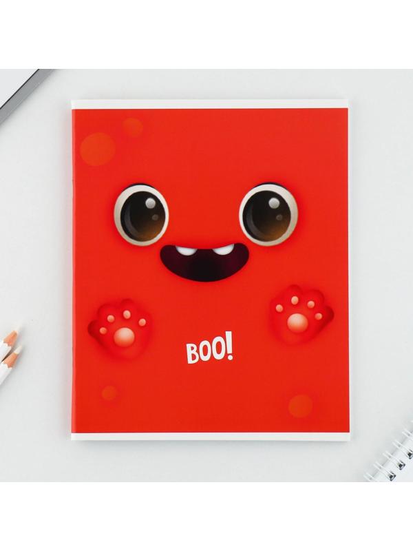 Тетрадь А5, 48 л на скрепке МИКС «Boo!», обложка мелованный картон 230 гр., внутренний блок №1, в клетку 80 гр., белизна 96% / 1 шт.