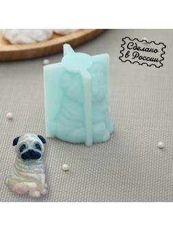 Силиконовая форма «Мопс», 4,7×4,3×6,3 см, цвет бирюзовый