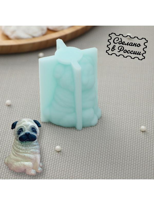Силиконовая форма «Мопс», 4,7×4,3×6,3 см, цвет бирюзовый