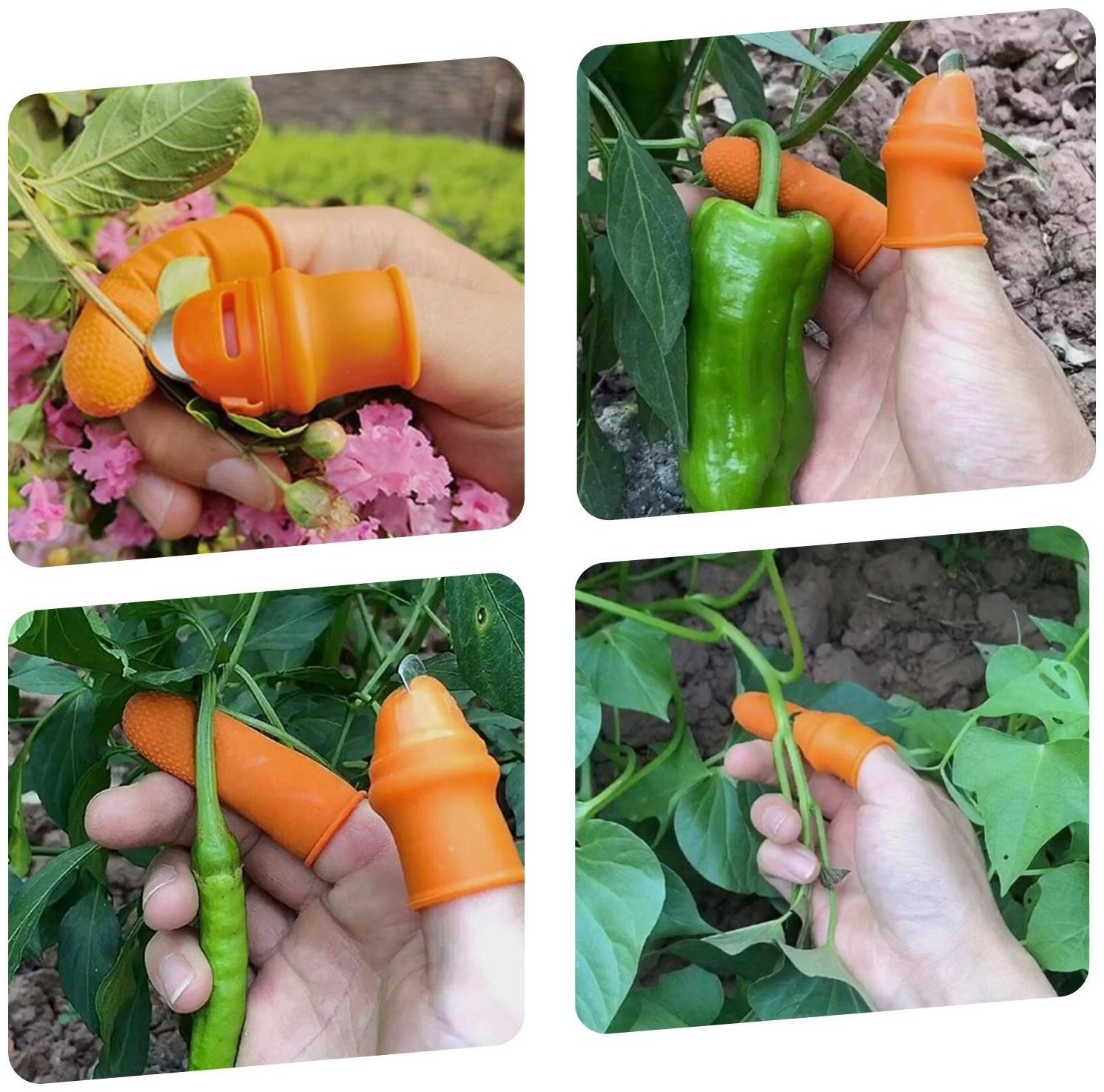 Напальчник с лезвием + 1 напальчник с металлической оплёткой, для сбора урожая