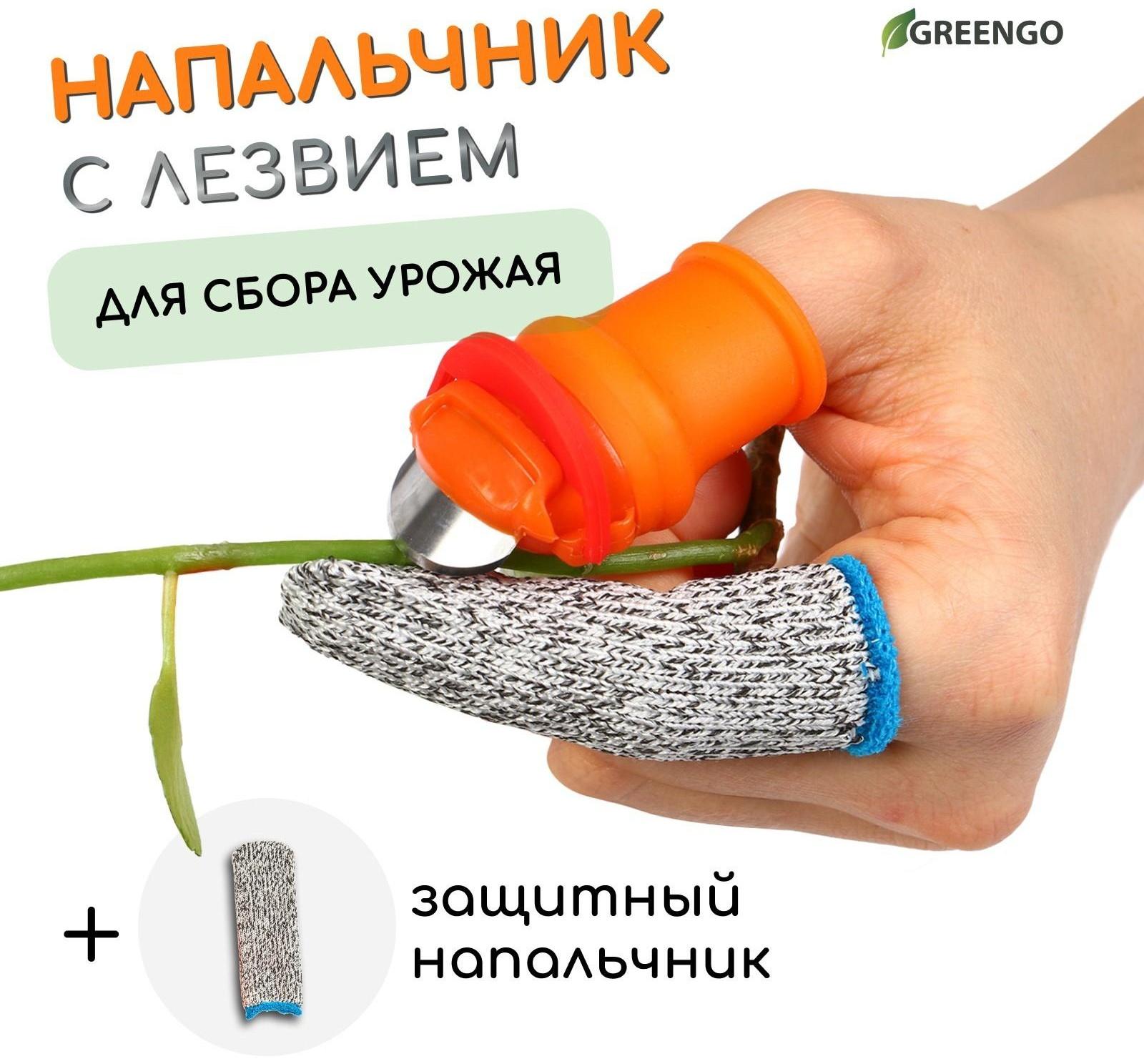 Напальчник с лезвием + 1 защитный напальчник, для сбора урожая