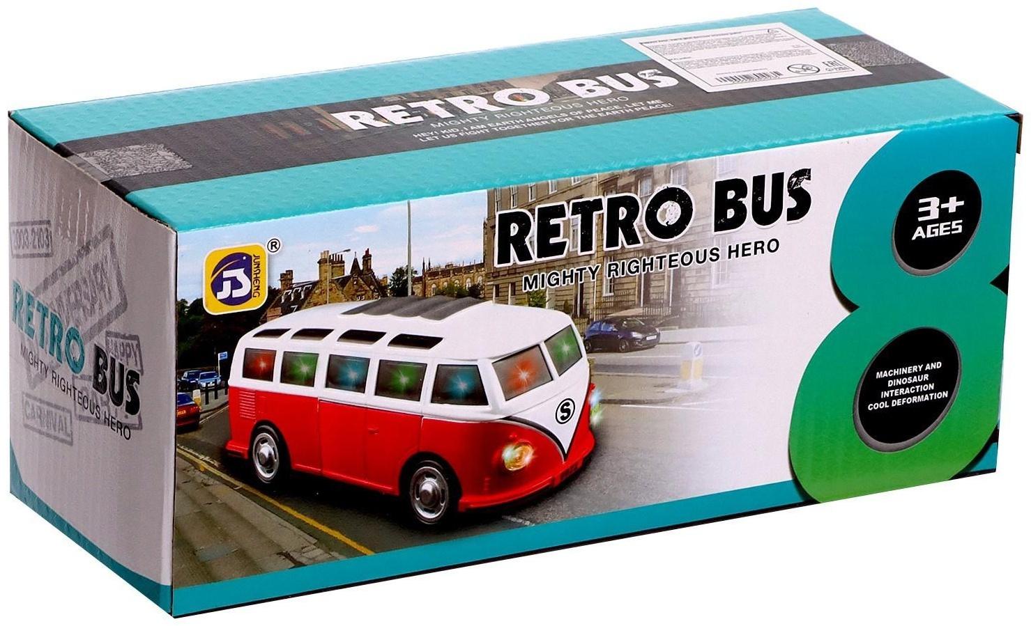 Робот «Ретро автобус», световые и звуковые эффекты, трансформируется
