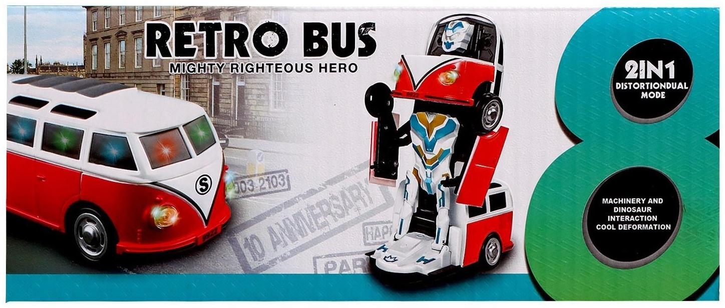 Робот «Ретро автобус», световые и звуковые эффекты, трансформируется