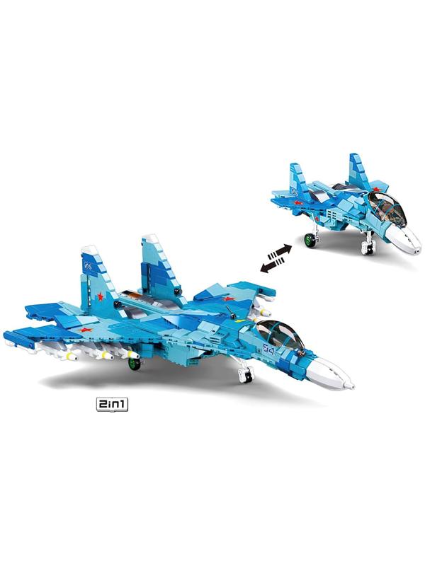 Конструктор Модельки «Сверхзвуковой истребитель СУ 27», 1040 деталей