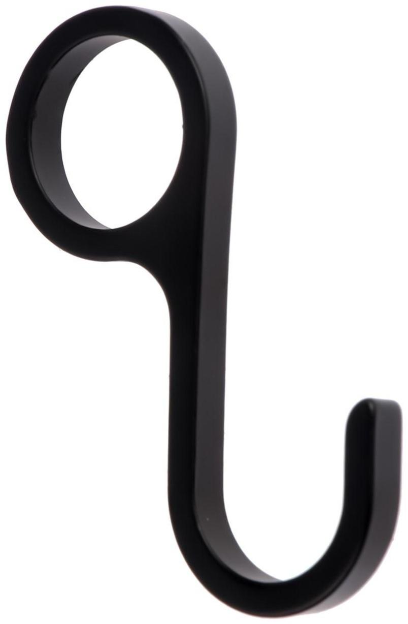 Крючек для рейлинга не съемный, цвет матовый черный