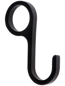 Крючек для рейлинга не съемный, цвет матовый черный