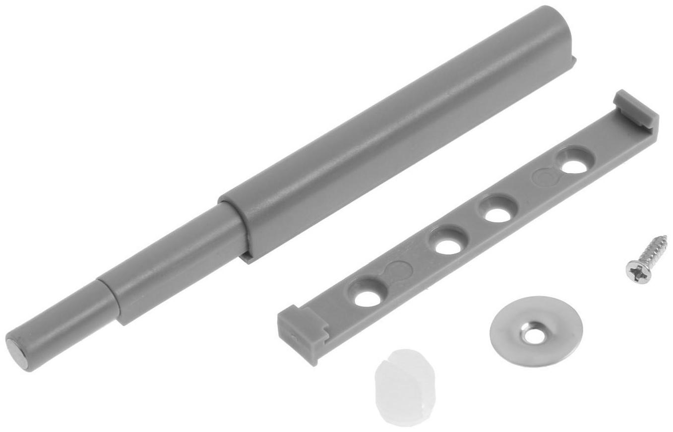 Толкатель Push-to-Open, магнитный, скрытого монтажа, цвет серый