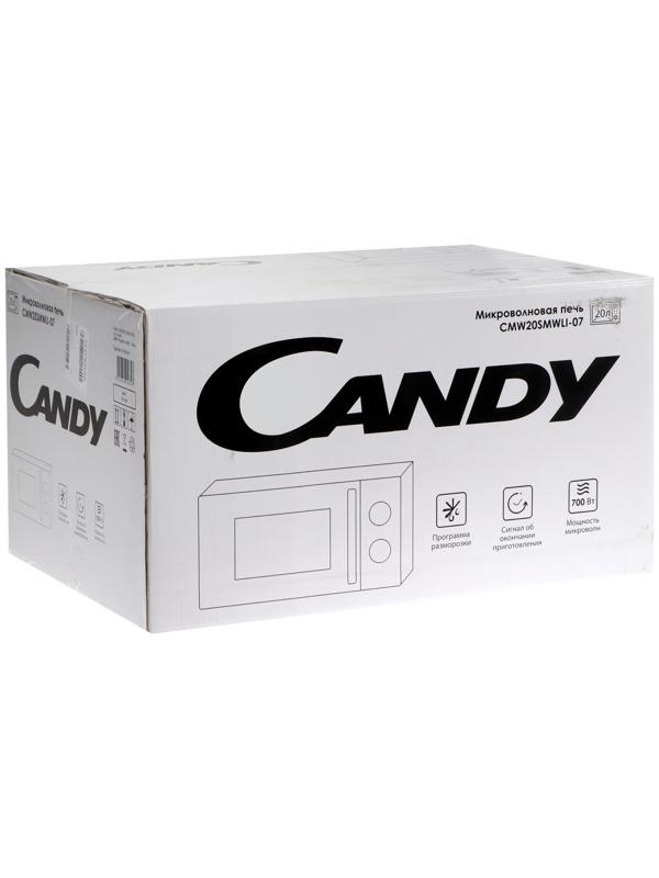 Микроволновая печь Candy  CMW20SMWLI-07, 700 Вт, 20 л, 6 режимов, бело-чёрная