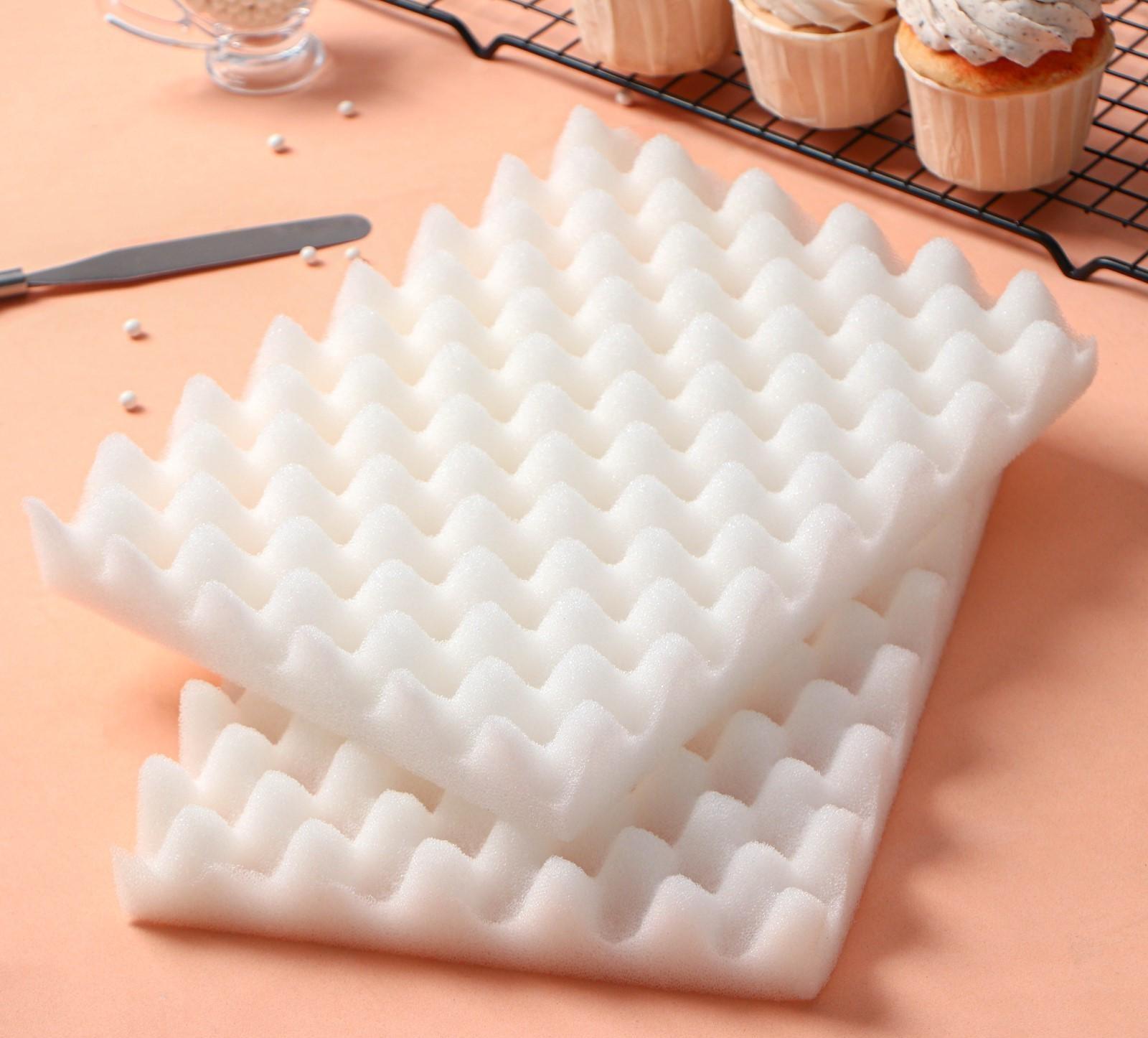 Набор матов для сушки цветов из мастики, 25×19,5×5 см, 2 шт, цвет белый