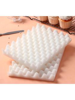 Набор матов для сушки цветов из мастики, 25×19,5×5 см, 2 шт, цвет белый