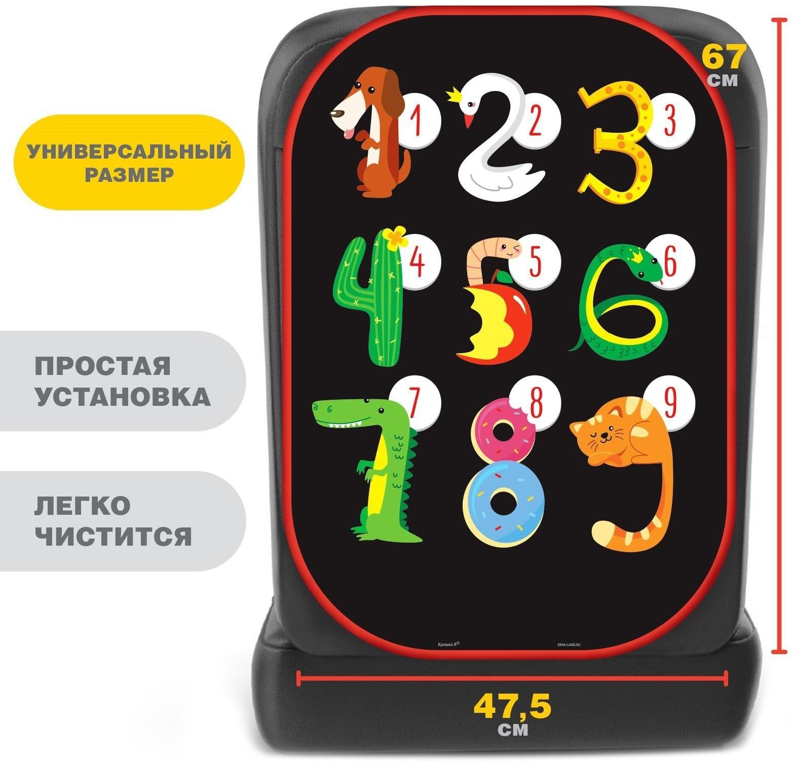 Чехол - накидка на автомобильное кресло, пвх с печатью 47*67 см «Цифры»