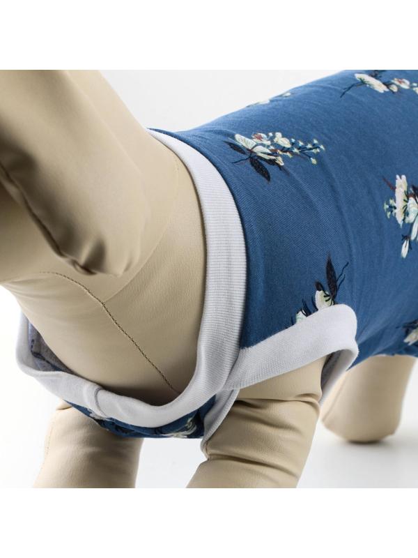 Платье для собак кулирка, XS (ДС 24, ОШ 32-36, ОГ 34-38), Синее