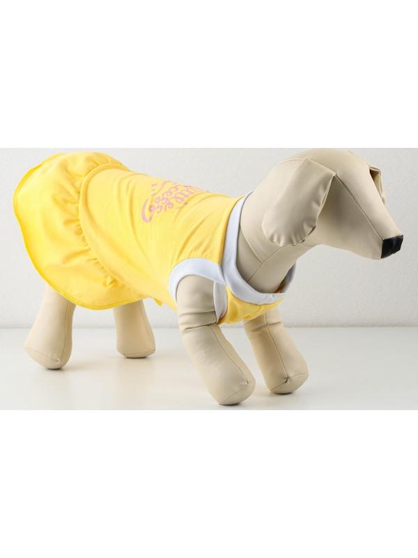 Платье для собак кулирка, XS (ДС 24, ОШ 32-36, ОГ 34-38), Желтое