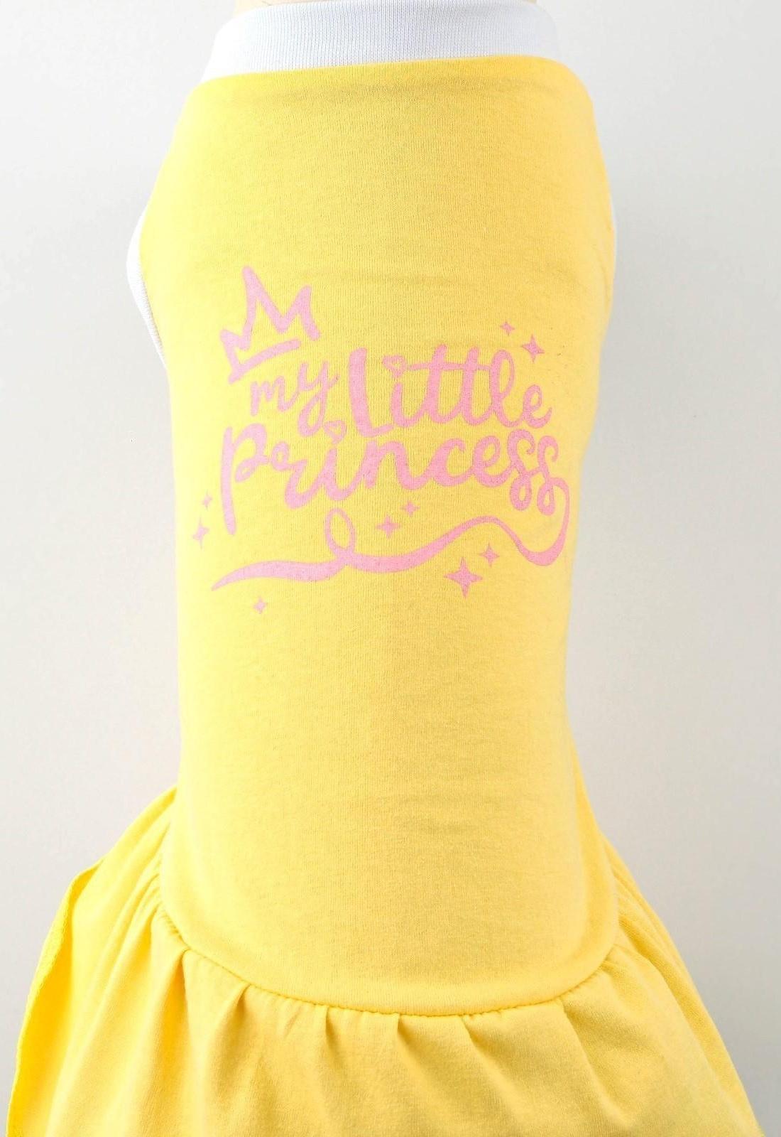 Платье для собак кулирка, S (ДС 27, ОШ 32-36, ОГ 38-42), Желтое